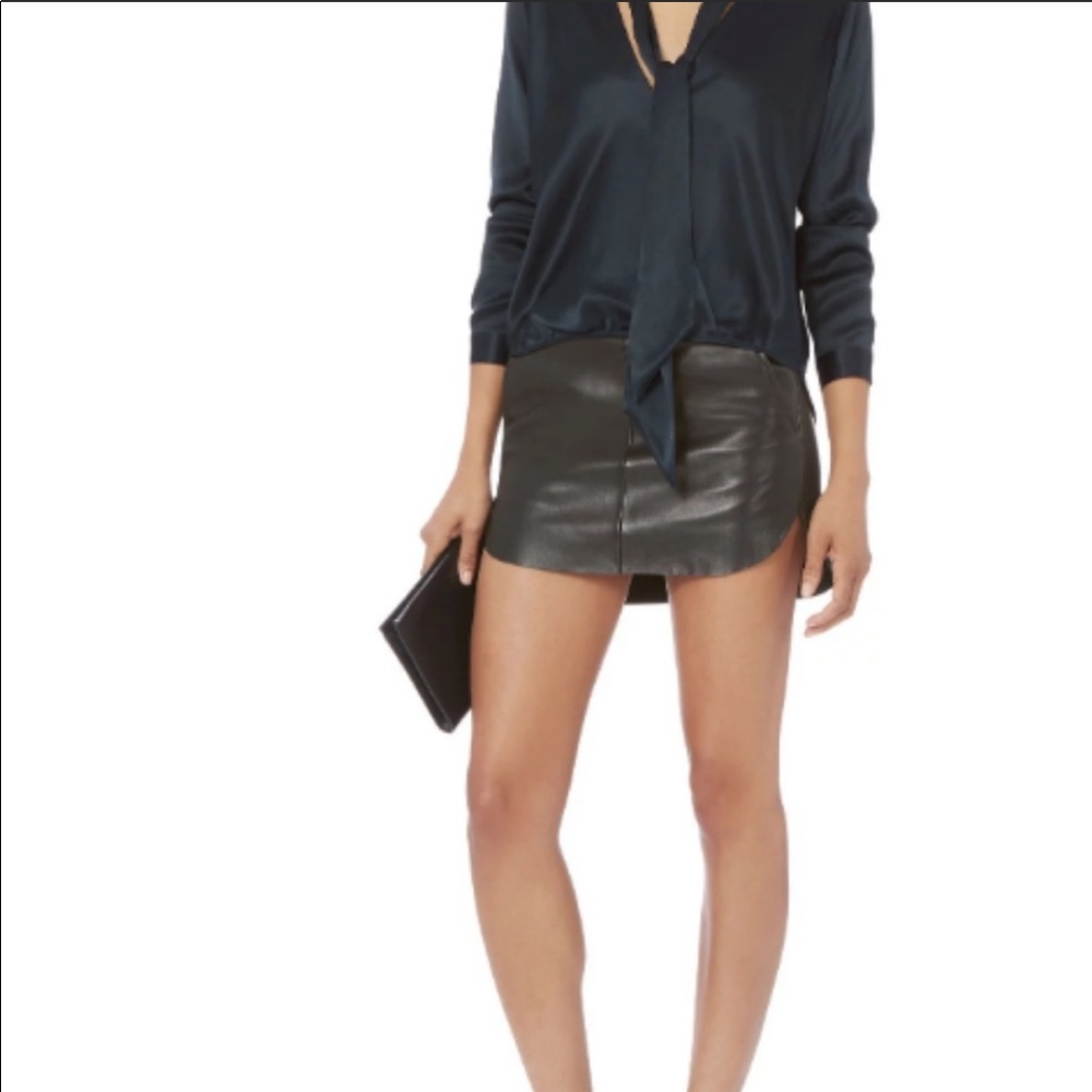 Mason 100% Lambskin Leather mini skirt